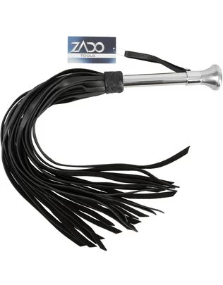 Zado leather whip with metal handle