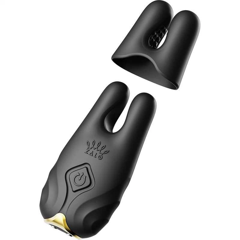 ZALO - NAVE WIRELESS VIBRATING NIPPLE CLAMPS OBSIDIAN BLACK - Image 2