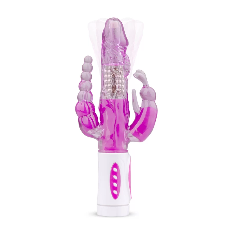 3-kordse stimulatsiooniga vibraator Raving Rabbit