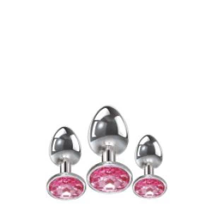 A&E Roosa kiviga hõbedaste anaaltappide komplekt