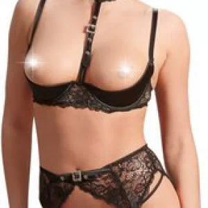 Abierta Fina mustast pitsist pesukomplekt