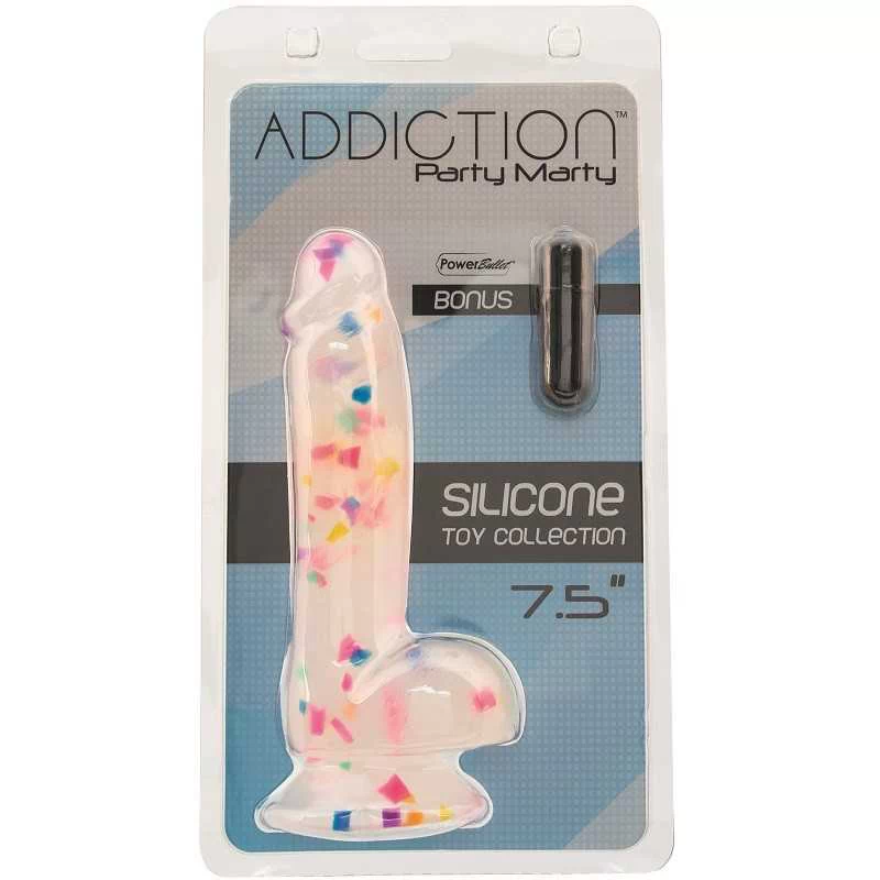 ADDICTION - PARTY MARTY DILDO 19CM FROST AND CONFETTI - Image 7