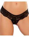 Allure Lingerie Chiqui Love mustad avatud jalgevahega stringid