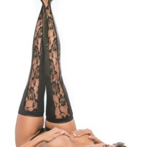 Allure Lingerie mustad märja välimusega sukad