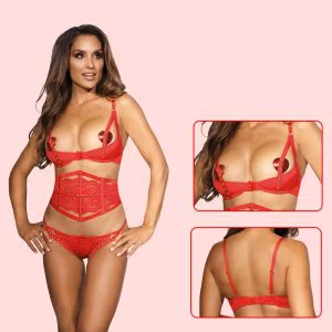 Avatud punane rinnahoidja Axami V-9771