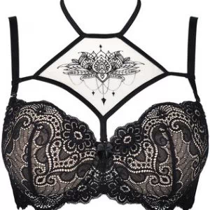 Axami Sexy Seductive Woman mustast pitsist rinnahoidja