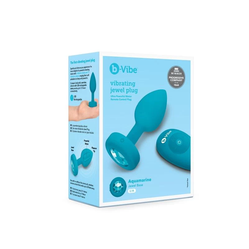 B-Vibe - Vibrating Jewel Plug S/M Aquamarine - Image 9