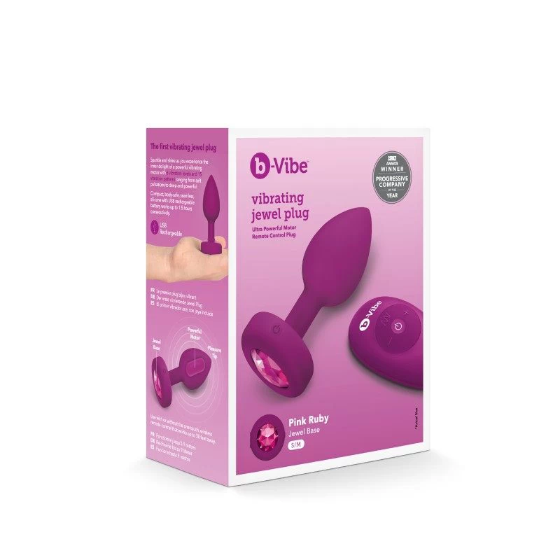 B-Vibe - Vibrating Jewel Plug S/M Pink Ruby - Image 9