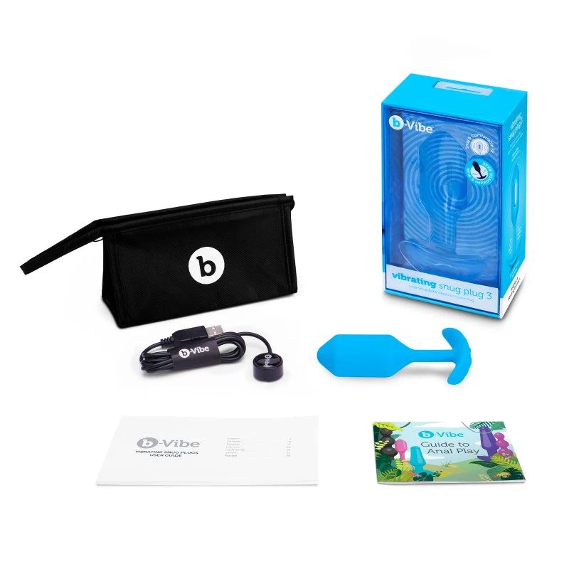 B-Vibe - Vibrating Snug Plug 3 (L) Blue - Image 6