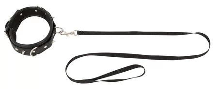 Bad Kitty studded collar with leash