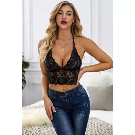 Black Crochet Lace Teddy