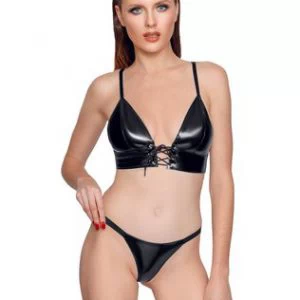 Black Level mustast vinüülist pesukomplekt