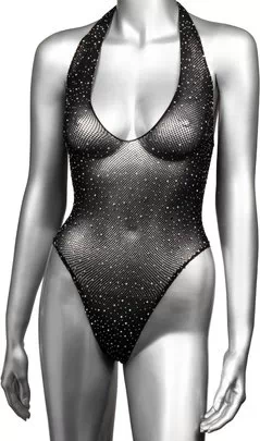 CalExotics Radiance rhinestone halterneck bodysuit