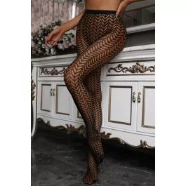 Chevron High Waist Mesh Pantyhose