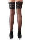 Cottelli Lingerie black hold-up stockings with wide lace