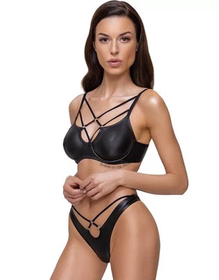Cottelli Lingerie black matte look lingerie set