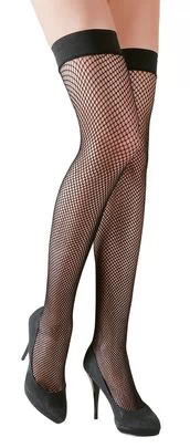Cottelli Lingerie black net hold-up stockings