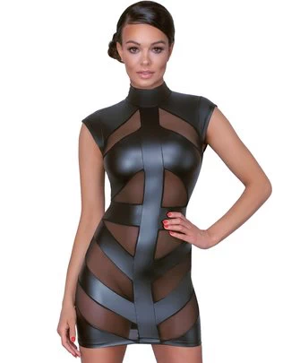 Cottelli Lingerie bondage-stsiilis must läiketa minikleit