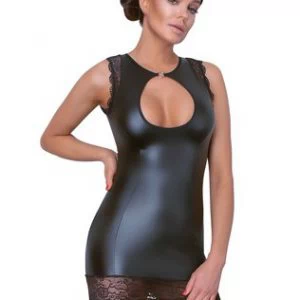 Cottelli Lingerie must läiketa minikleit pitsäärtega