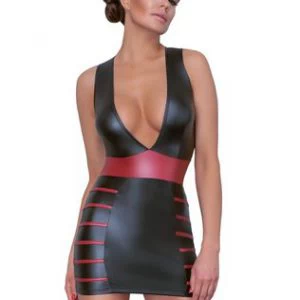 Cottelli Lingerie must läiketa minikleit punaste triipudega