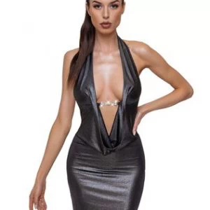 Cottelli Lingerie must sätendav kaela tagant kinnitatav minikleit