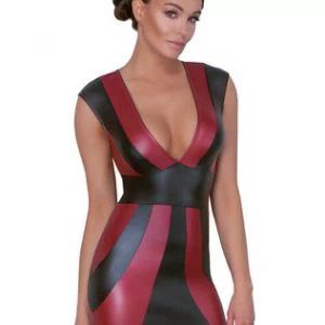 Cottelli Lingerie musta- ja punasetriibuline läiketa minikleit