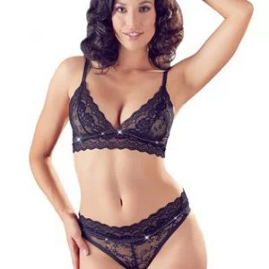 Cottelli Lingerie mustast pitsist pesukomplekt ehiskividega