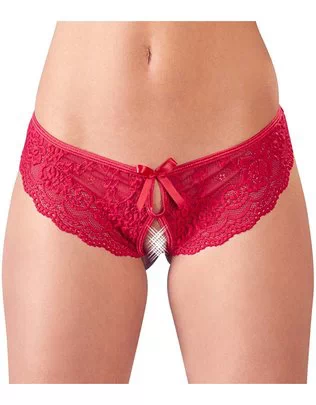 Cottelli Lingerie punasest pitsist avatud jalgevahega püksikud
