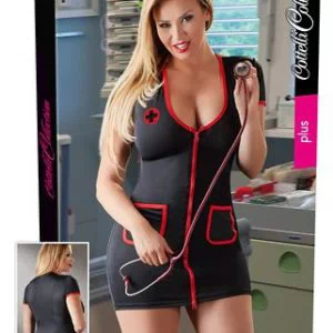 Cottelli Must/Punane Medõe Kleit (PLUSS SUURUS) XL-4XL