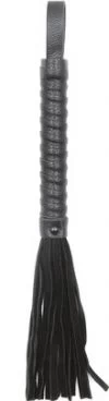 Darkness black faux suede flogger