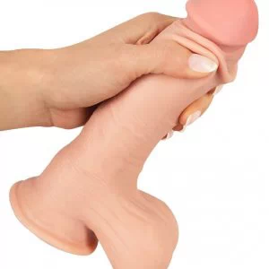 Dildo liigutatava nahaga 19.9 cm