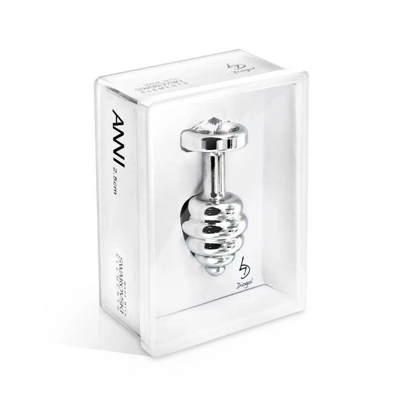 DIOGOL - ANO BUTT PLUG RIBBED SILVER PLATED - Image 2