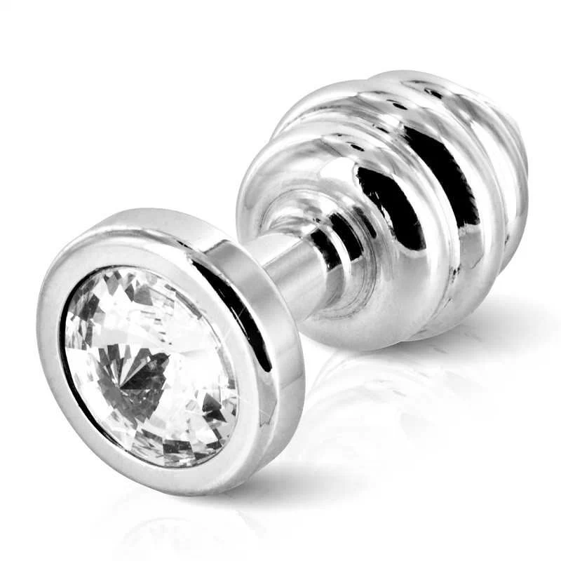 DIOGOL - ANO BUTT PLUG RIBBED SILVER PLATED