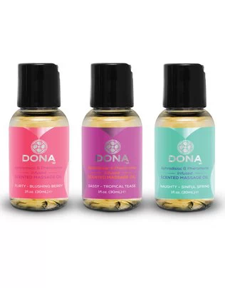 Dona scented massage oil gift set (3 x 30 ml)