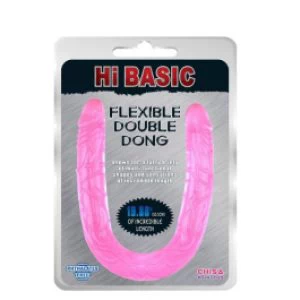 Elastne topeltdildo Hi Basic roosa