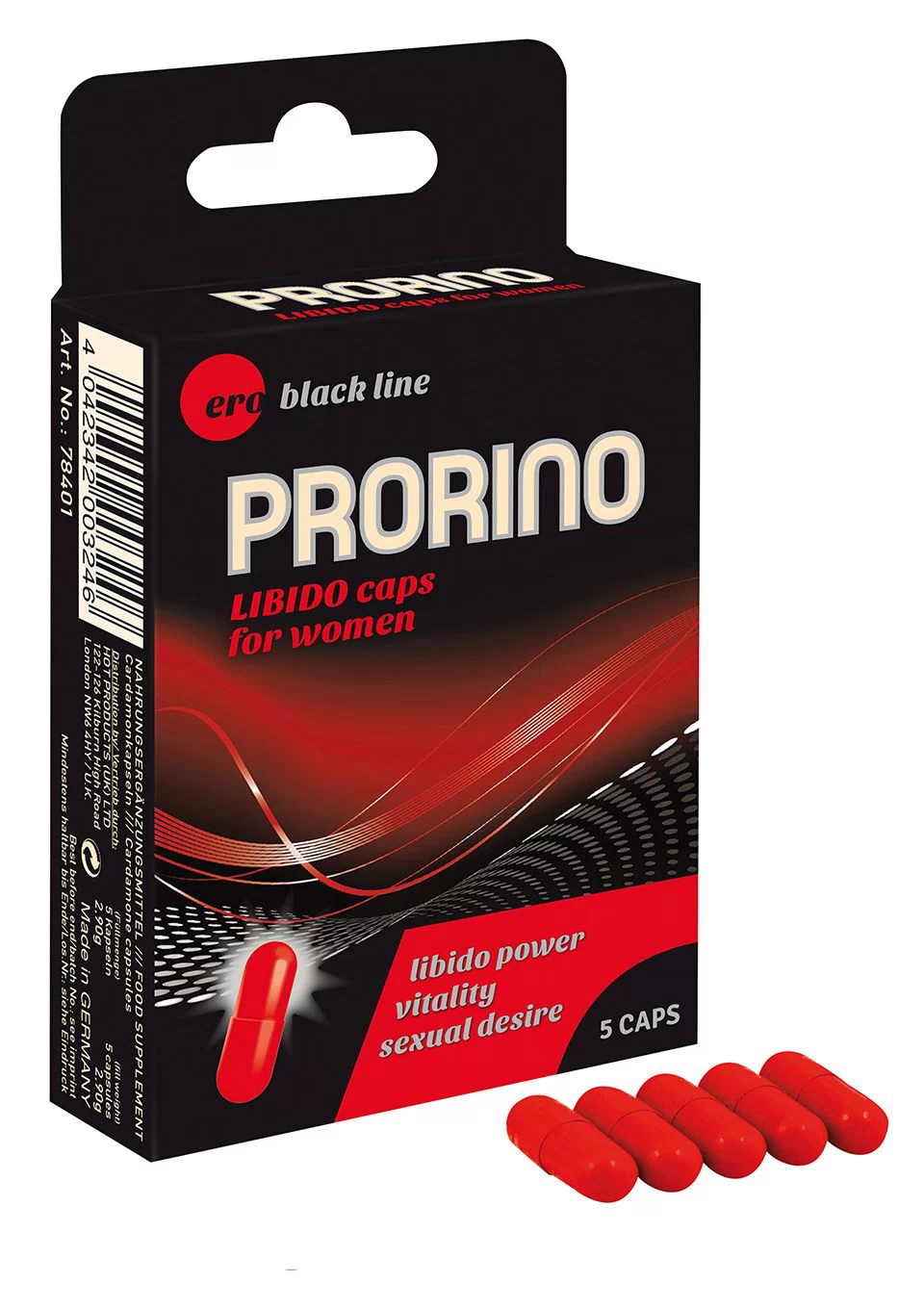 ERO PRORINO LIBIDO KAPSLID NAISTELE 5KPS
