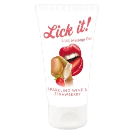 Erootiline massažigeel Lick-it maasika-vahuveini 50 ml