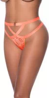 Exposed orange thong