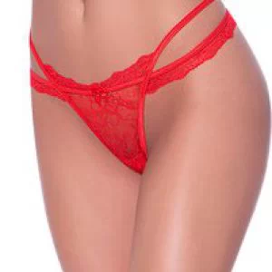 Exposed punased avatud jalgevahega stringid