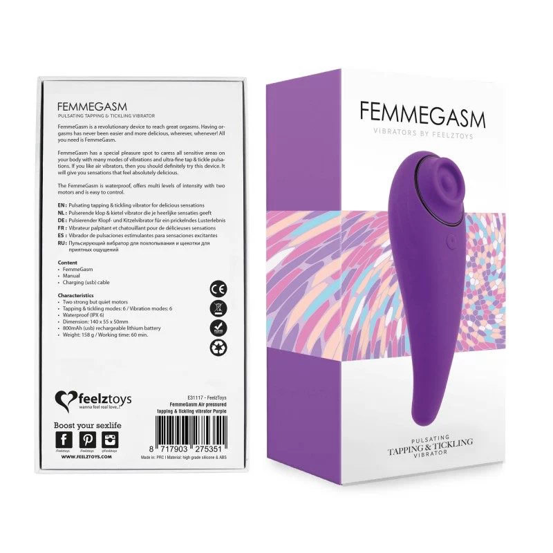 FeelzToys - FemmeGasm Tapping & Tickling Vibrator Purple - Image 2