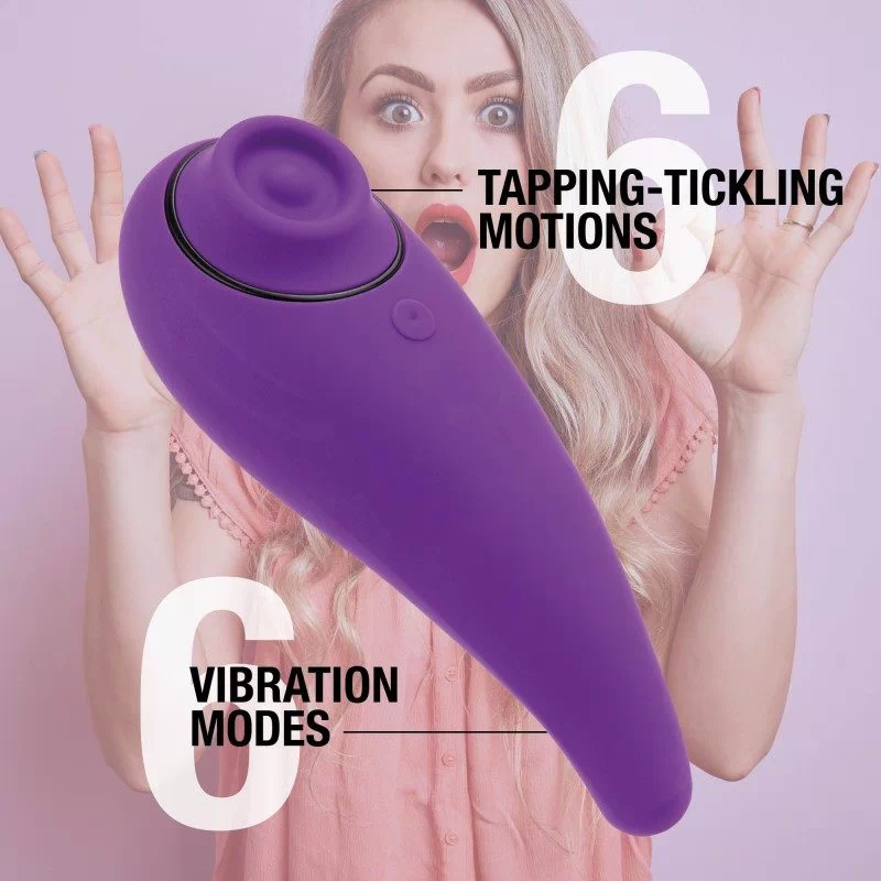 FeelzToys - FemmeGasm Tapping & Tickling Vibrator Purple - Image 4