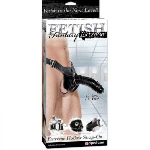 Fetish Fantasy Extreme 10-tolline õõnes strap-on dildo (25.5, must)