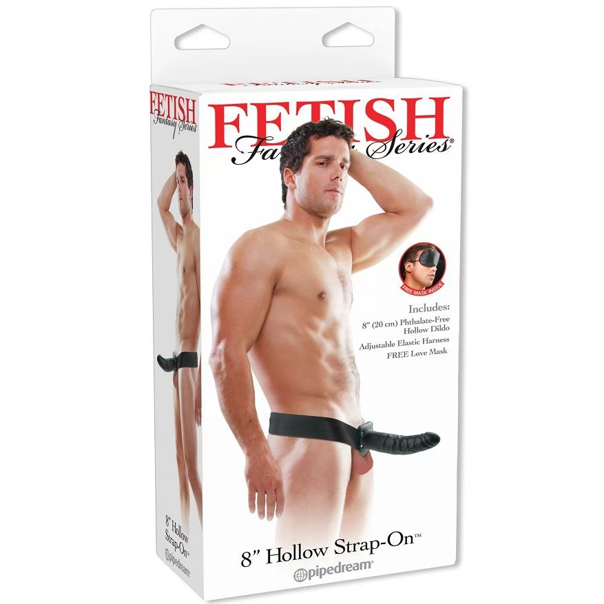 Fetish Fantasy Series 8-tolline õõnes strap-on (20cm, must)