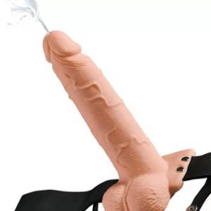 Fetish Fantasy Series Hollow Squirting Strap-On with Balls