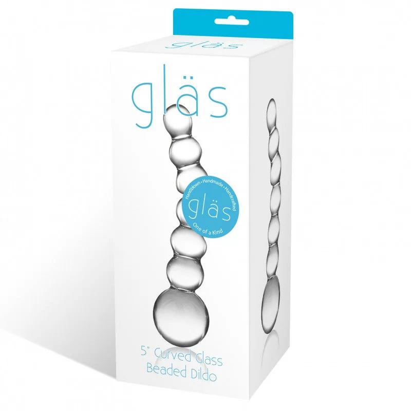 Glas - Curved Glass Beaded Dildo - Image 2
