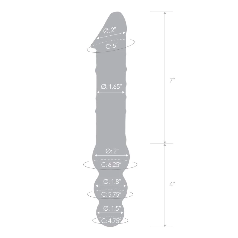 Glas - Double Ended Glass Dildo with Anal Beads - Image 3