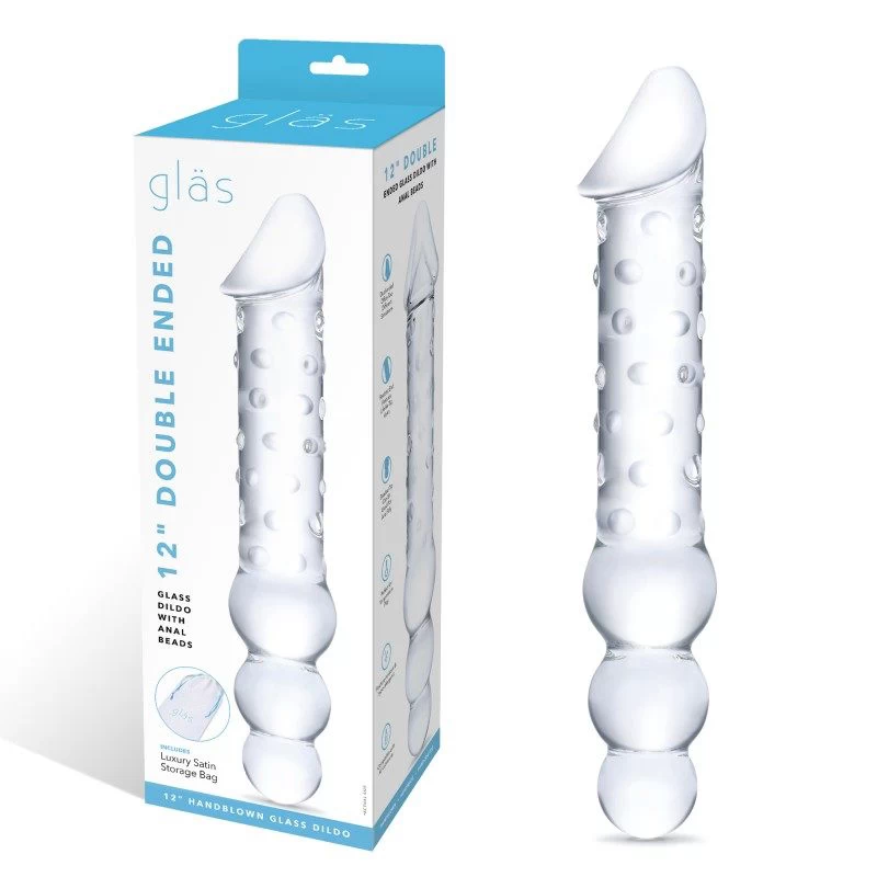 Glas - Double Ended Glass Dildo with Anal Beads - Image 7