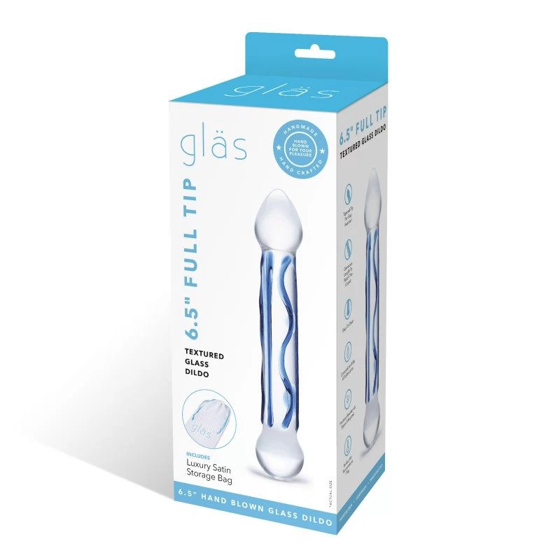 Glas - Full Tip Textured Glass Dildo - Image 2