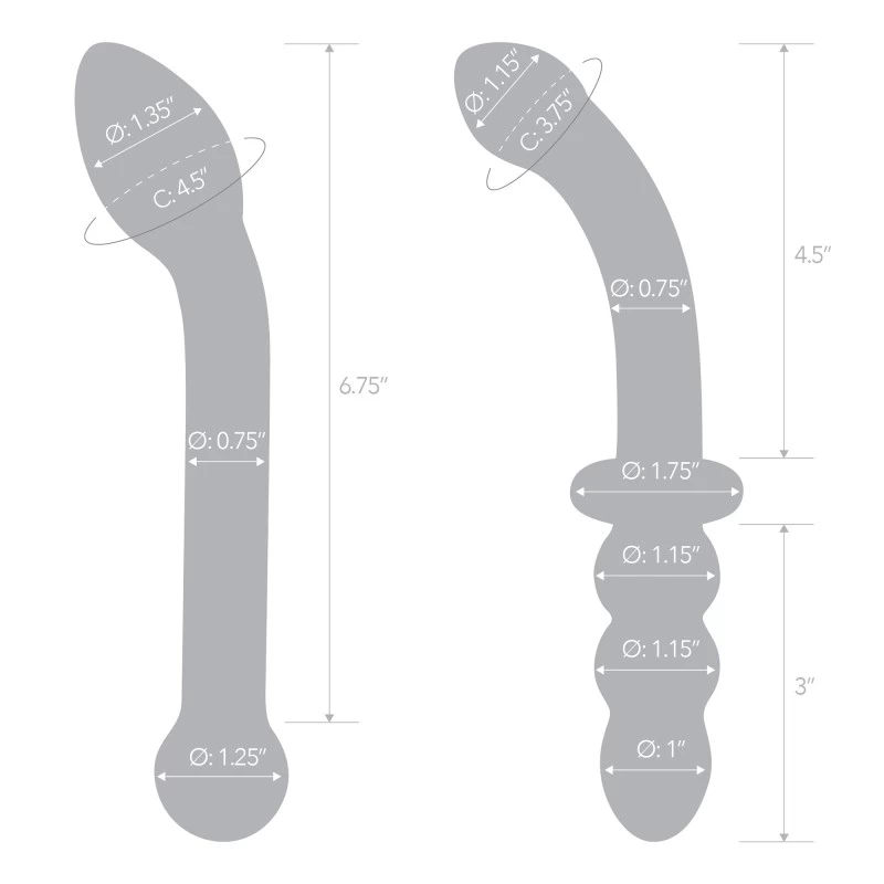 Glas - G-Spot Pleasure Glass Dildo Set 2 pcs - Image 6