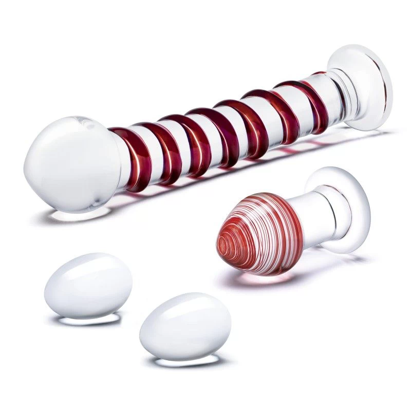 Glas - Mr. Swirly 4 pc Set Klaasist Yoni Munad & Anaallelu & Klaasdildo - Image 2